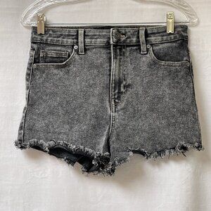 Kendall And Kylie Denim Short Women 28 Black Drifter High Rise Raw Hem Festival